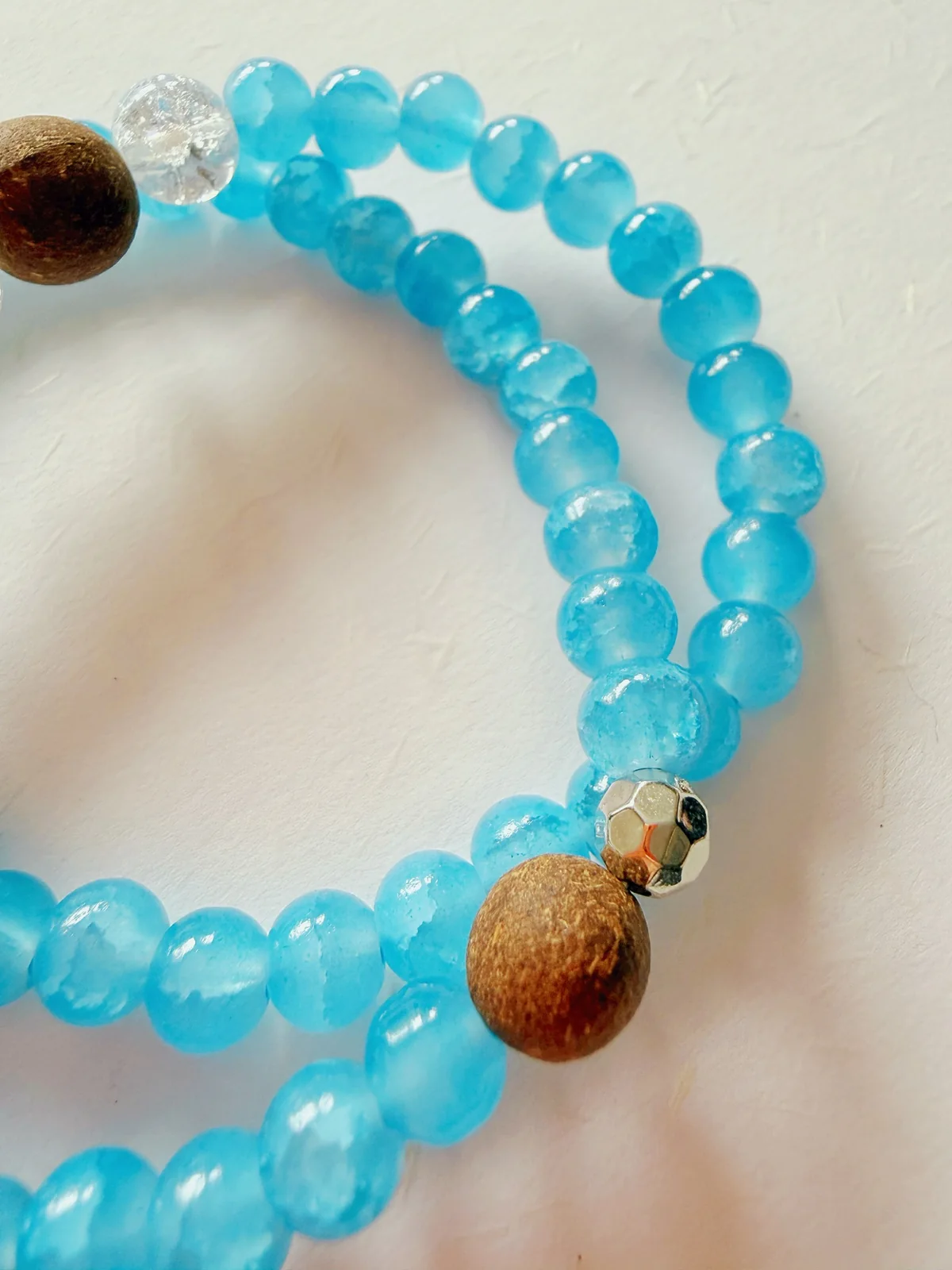 Azure Glow Double-Wrap Bracelet image 3