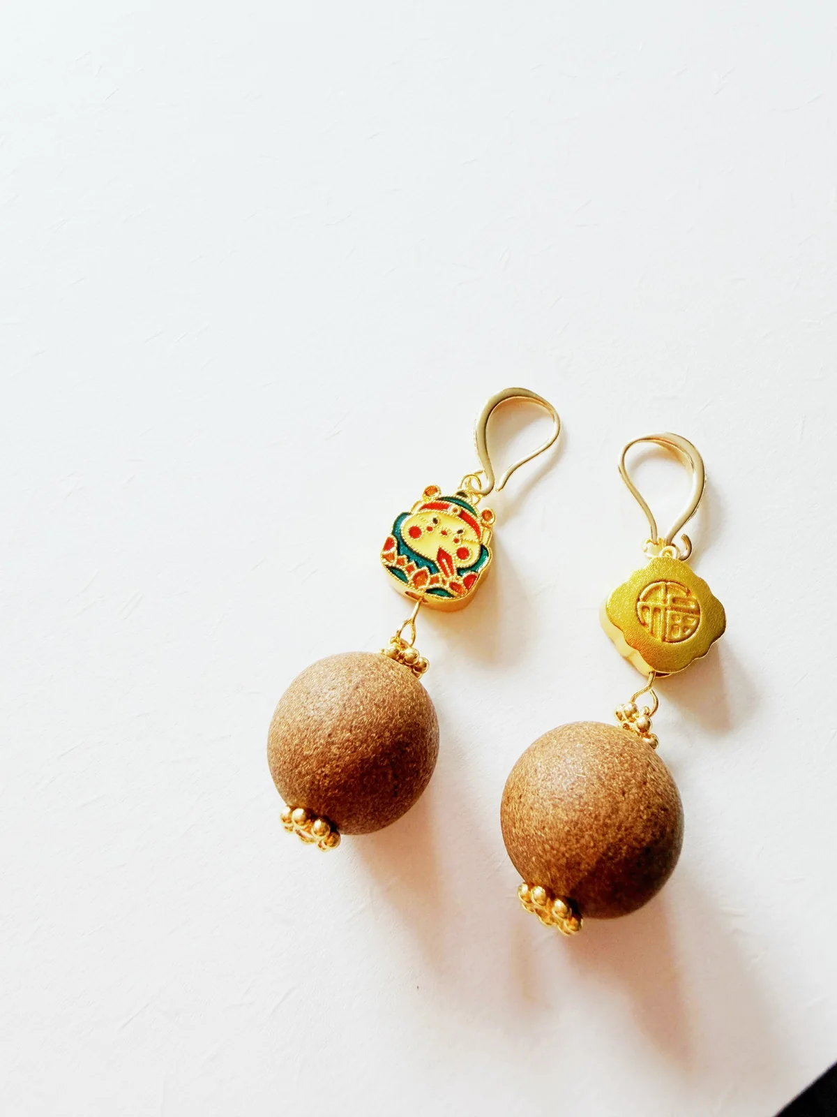 Lucky Chibi Aroma Earrings 萌财神福如意耳环