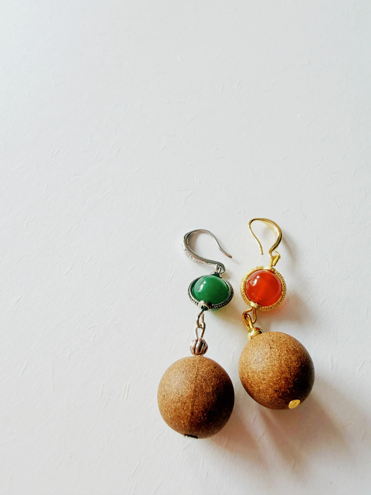 Red & Green Agate Fragrant Bead Earrings image 2