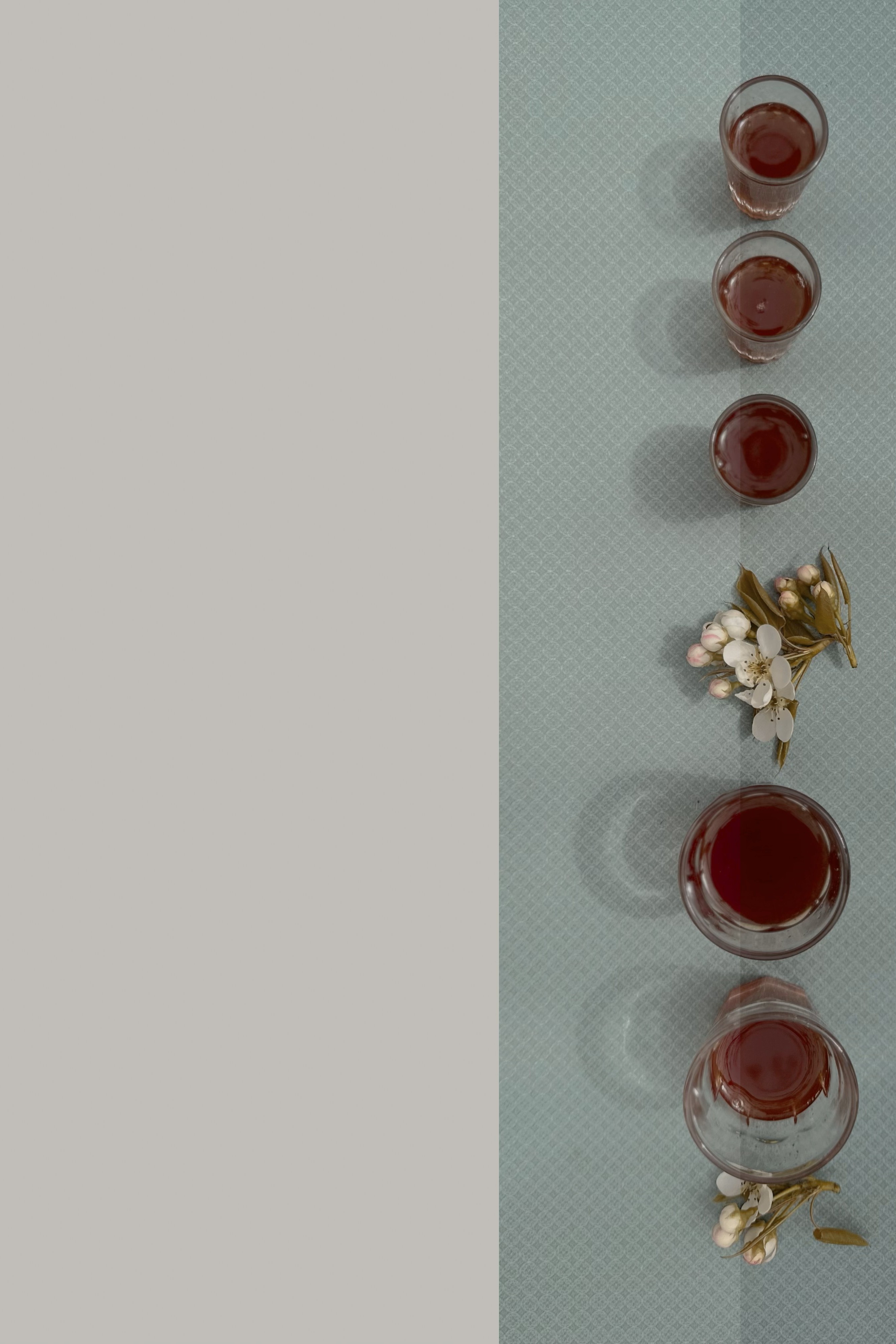 Tea cups arranged on a quiet table